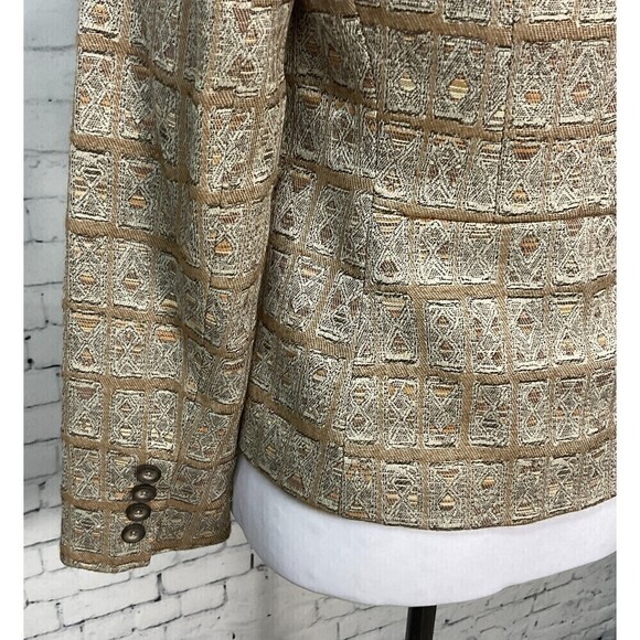 Jones New York Petite Womens Tan Bronze Blazer Business Jacket Size 4P U1 - Picture 9 of 12